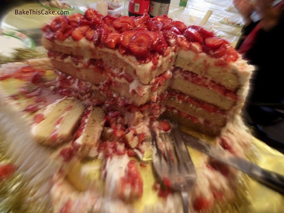 Strawberries & Cream Cake for 50 Office Party Gone Wild