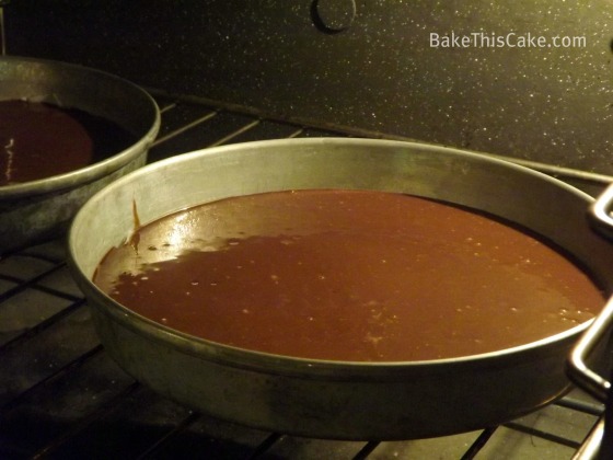 Vintage Chocolate Crazy Cakes into the oven Bake this Cake