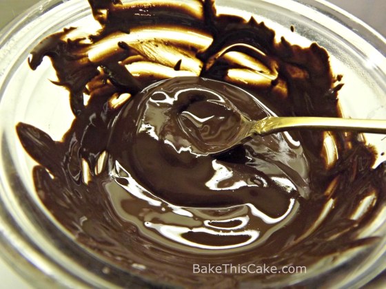 Melting chocolate for Harlequin Cake BakeThisCake