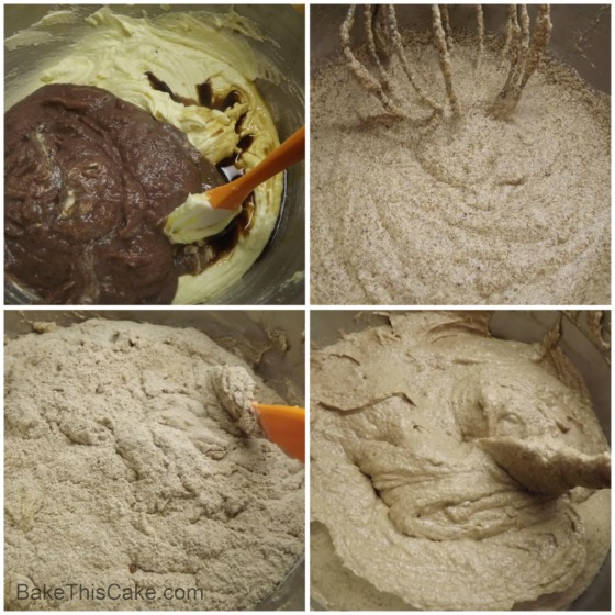 Mixing beet puree into red velvet cake batter bakethiscake