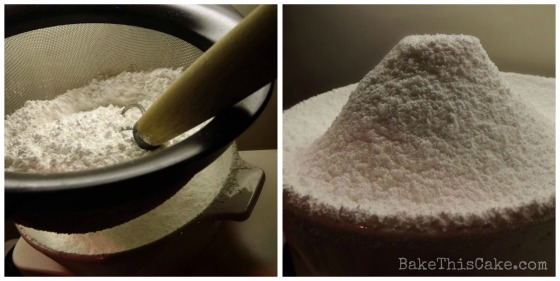 Sifting powdered sugar for sponge cake cookies  bakethiscake