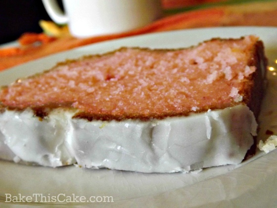 Easy Lemon Icing for pink pound cake by bakethiscake
